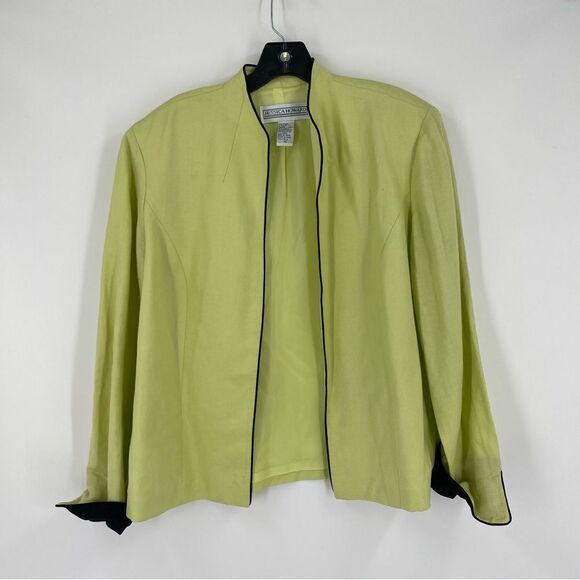Jessica Howard Women’s Light Green Open Front Linen Blend Blazer Jacket size 14 - Picture 1 of 3
